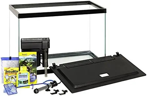 20 Gallon Aquarium Kit with LED Lights, Decor Heater & Filter