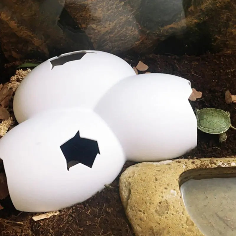 Reptile Hiding Cave Animal Pet Case EggsShell Decoration For Turtle Lizard Snake