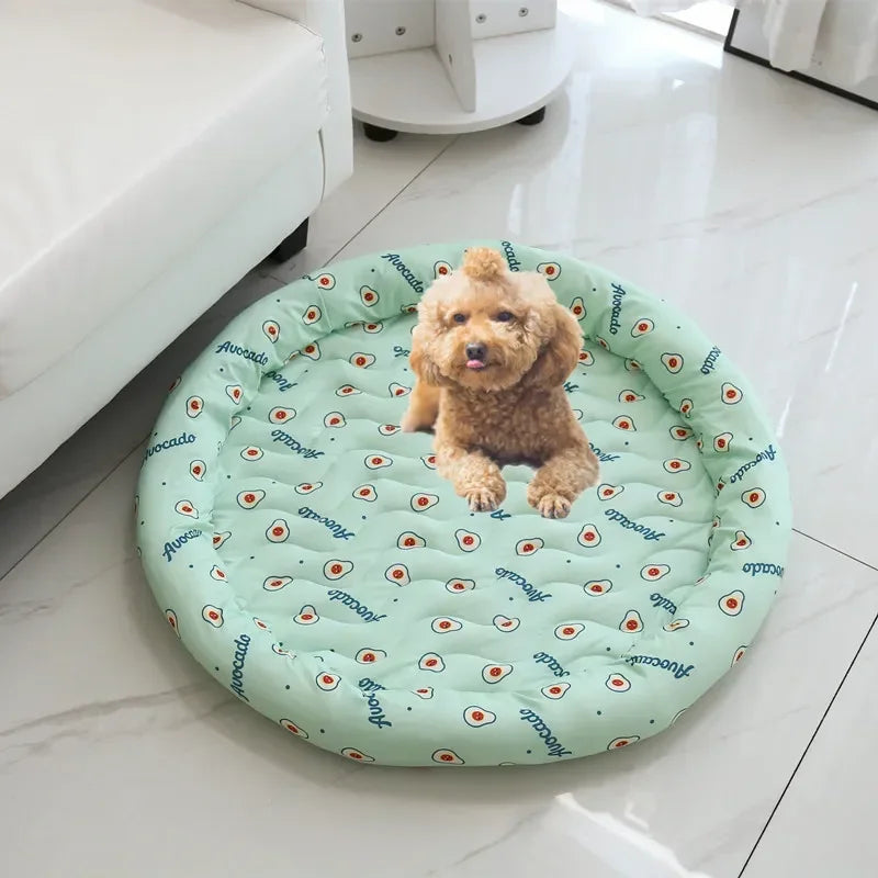 Ice Silk Dog Bed Pad Summer Ice Pad Cool Cold Moisture-Proof Cooler Sofa Mats Portable