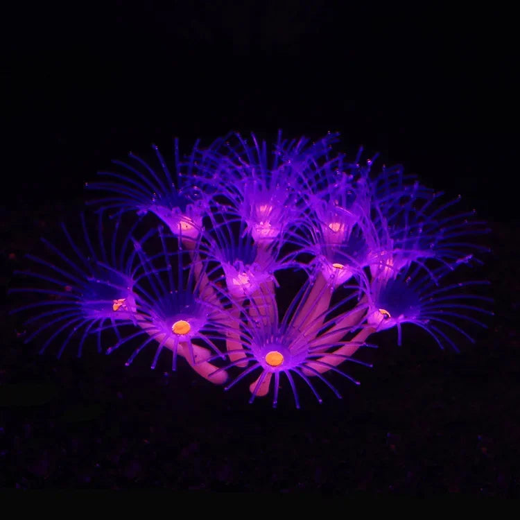 Simulation Silicone Coral Fish Tank Landscape Aquatic Plant Sunflower Fluorescence Ornaments