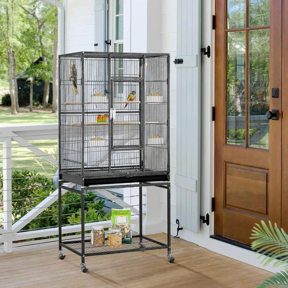 54-inch Wrought Iron Standing Large Flight Bird Cage