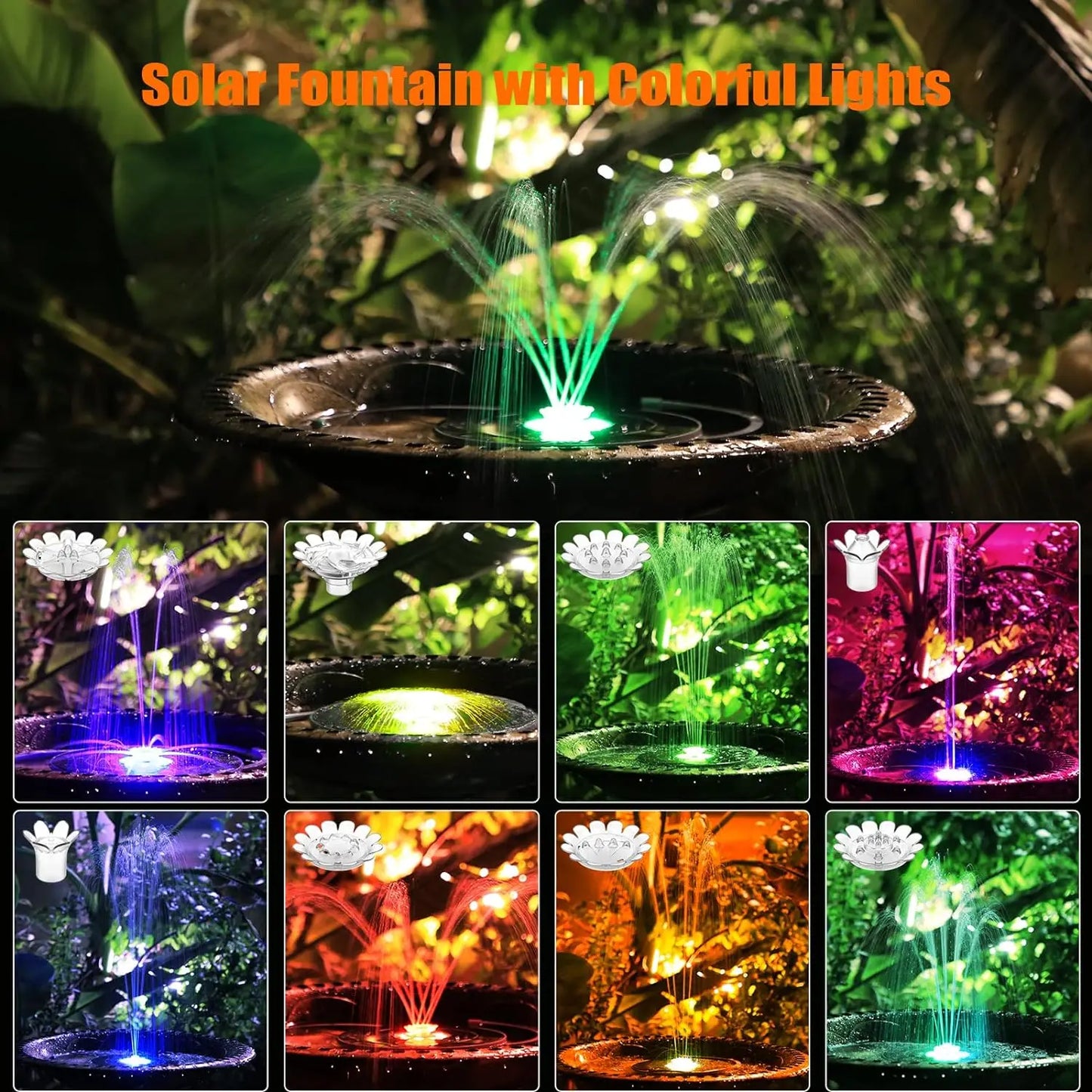 3.5W LED Solar Fountain with Water Pump, Suitable for Bird Baths, and Fish Tanks Water Spray