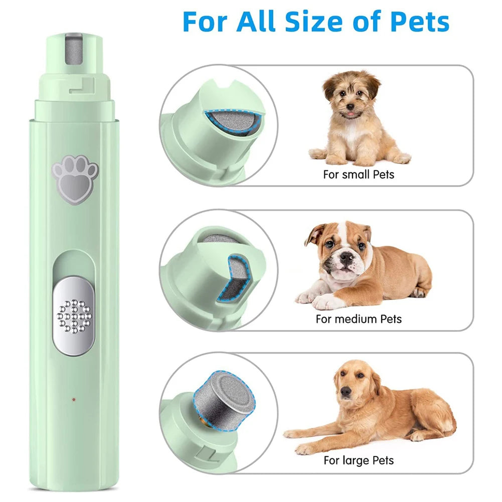 Electric Dog Nail Grinder Pet Nail Clipper USB Rechargeable Pet Nail Trimmers Painless with Polisher Wheel for Small/Large Pets