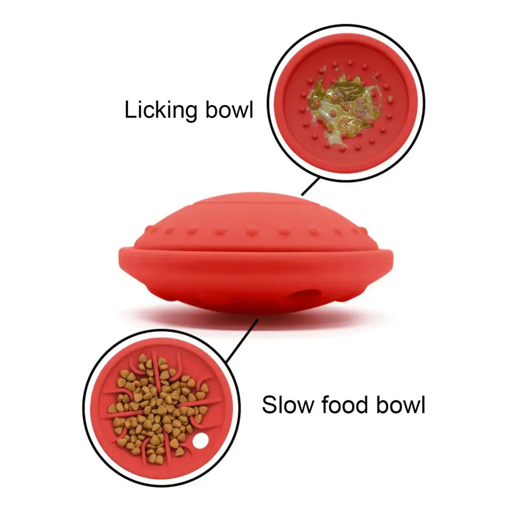 Automatic Gliding Disk Dog Toy with Food Leakage Design, Bite-Resistant for Throwing and Feeding Fun