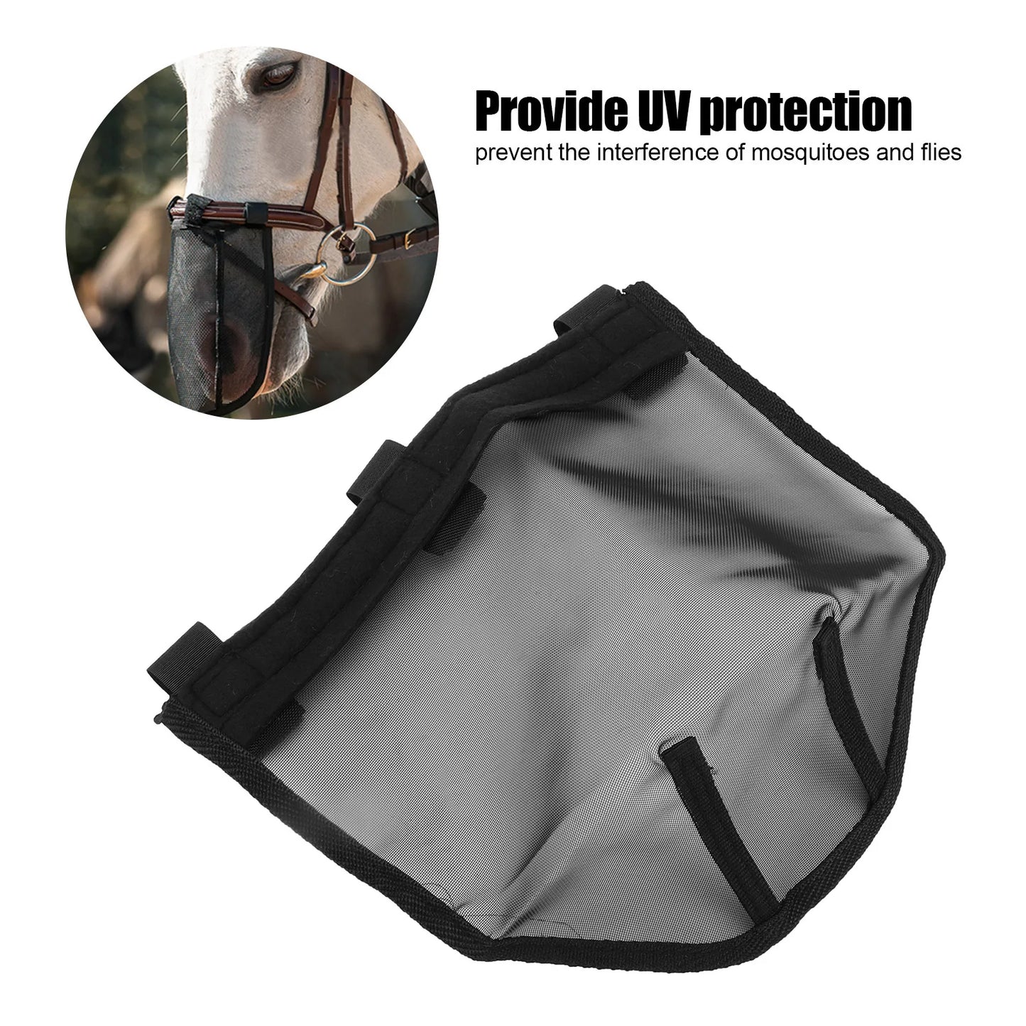 Horse Nose Cover Breathable Teslin Horse Nose Fly Mask for Horses Face Protection Horse