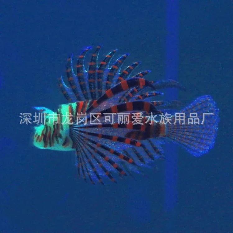 Aquarium Artificial Luminous Lionfish Landscape Silicone Floating Glow In Dark Ornament Home