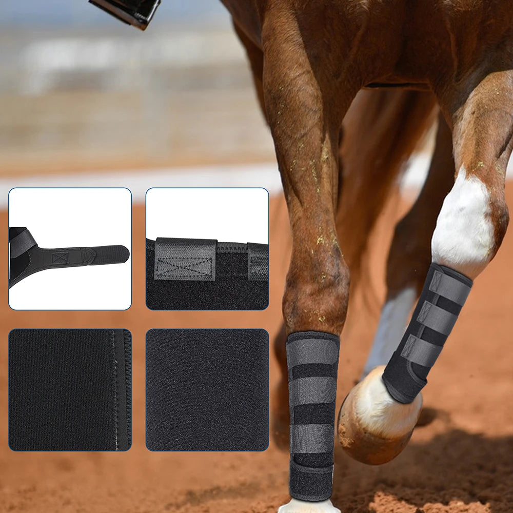 4 Pcs Horse Boots Front Hind Leg Protection Adjustable Avoid Collision Tendon Protective Gear Equipment