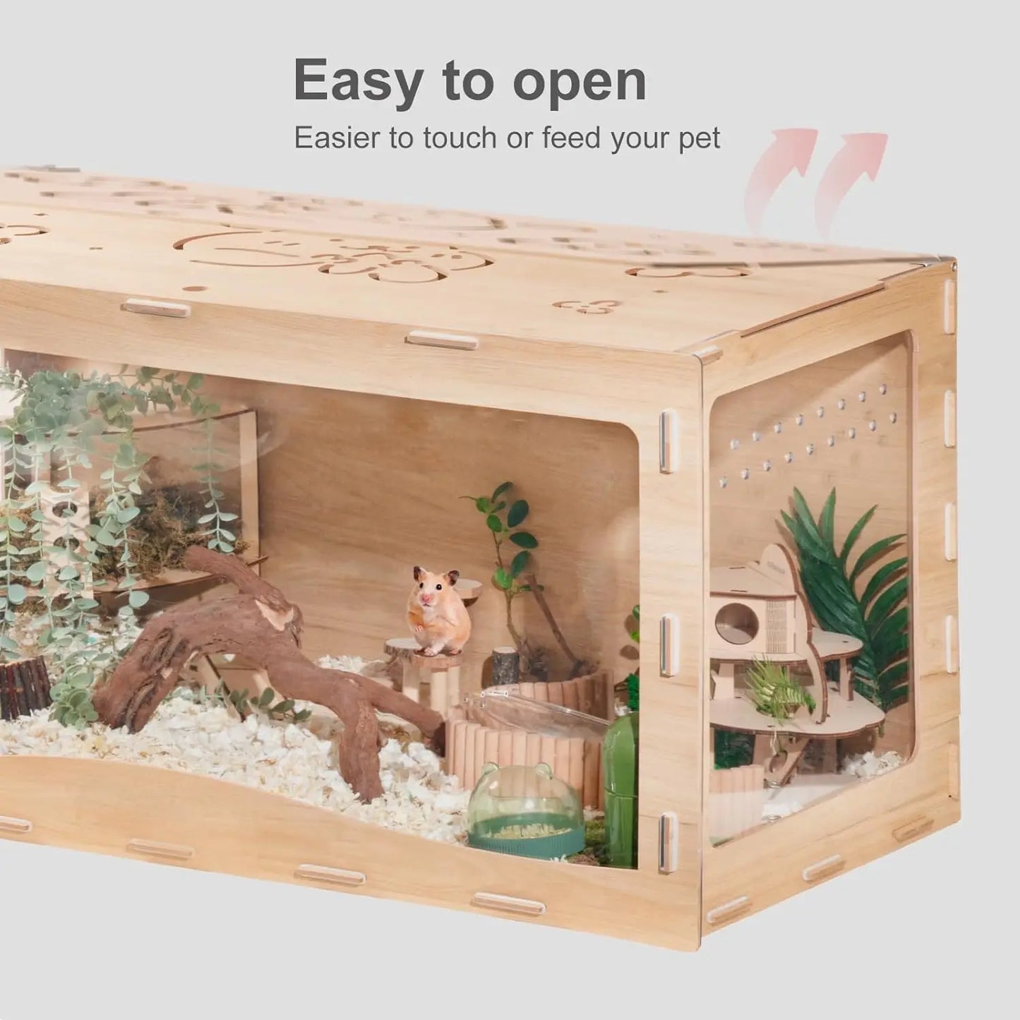 Wooden Hamster Cage Large Front-closing and Front-opening