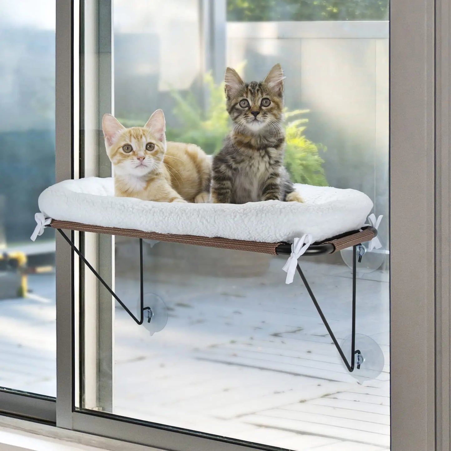 Cat Window Perch with Supported Under Metal, Cat Hammock with Spacious and Comfortable Pet Bed