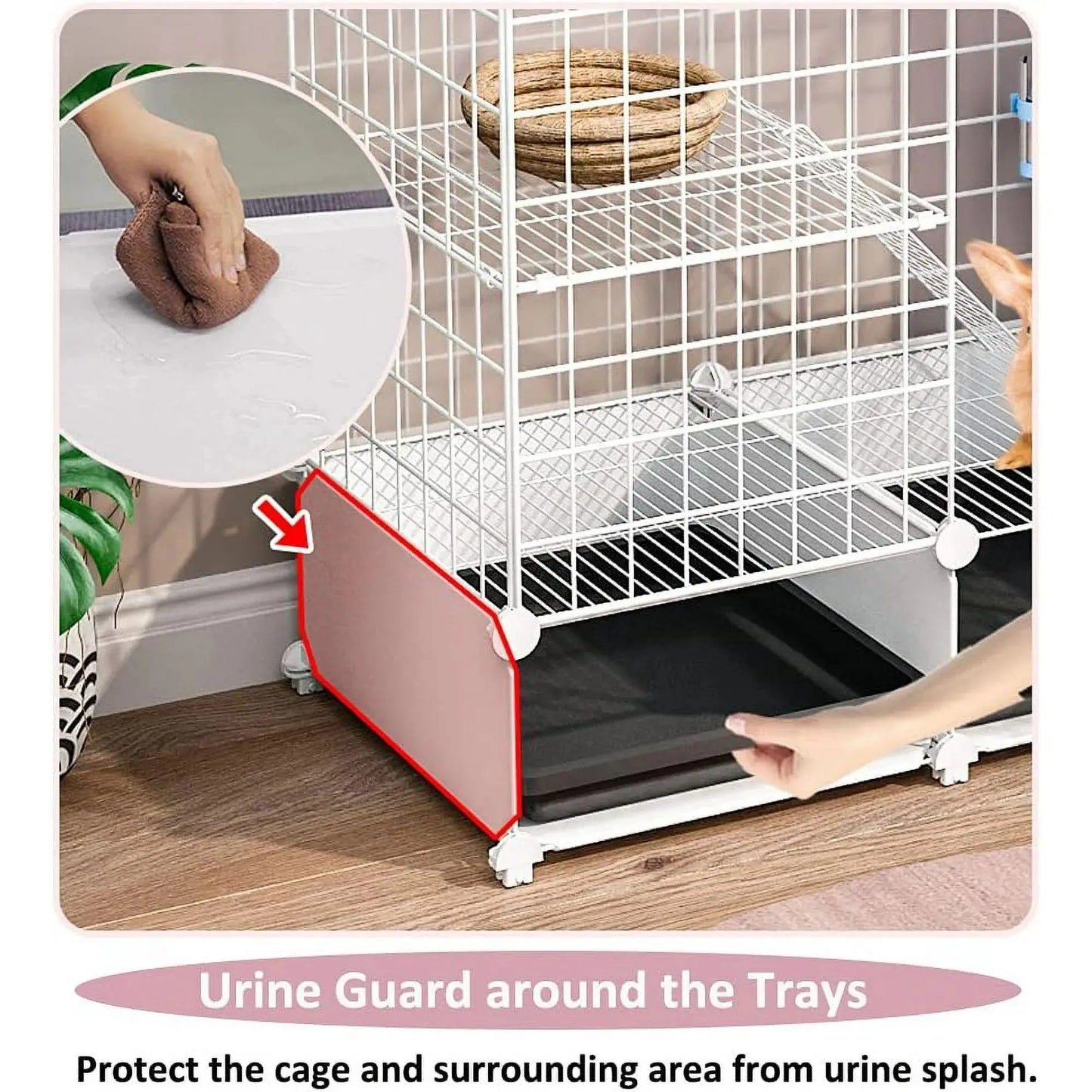 Spacious Small Animal Cage: Cozy Indoor Home for Rabbits, Guinea Pigs, Ferrets - Durable & Secure