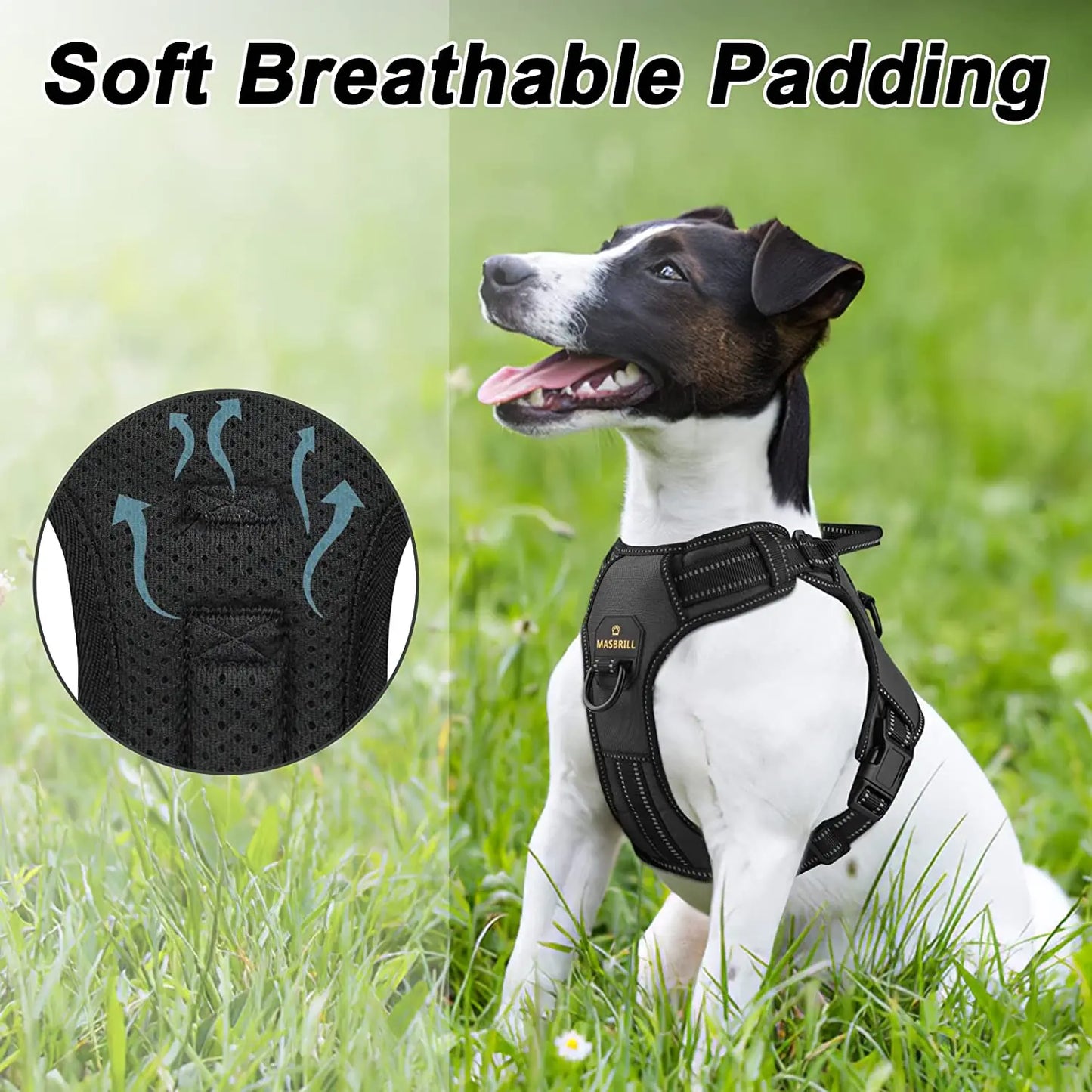 No Pull Breathable Reflective Pet Harness Vest For Small Large Dog Outdoor Running Dog Training