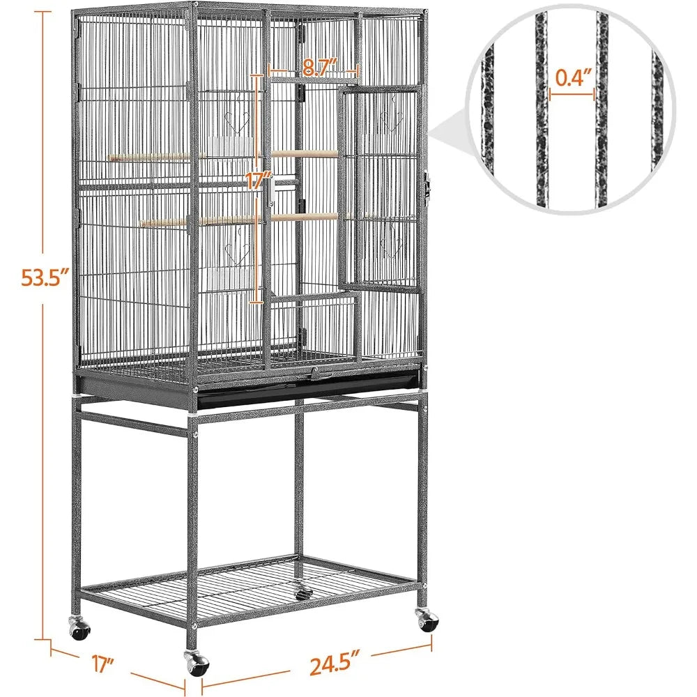 54-inch Wrought Iron Standing Large Flight Bird Cage