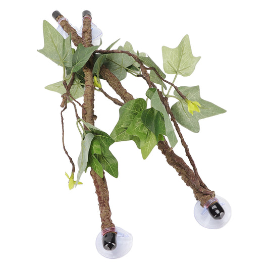 Reptile Corner Branch Terrarium Plant Decoration with Suction Cups for Climbing