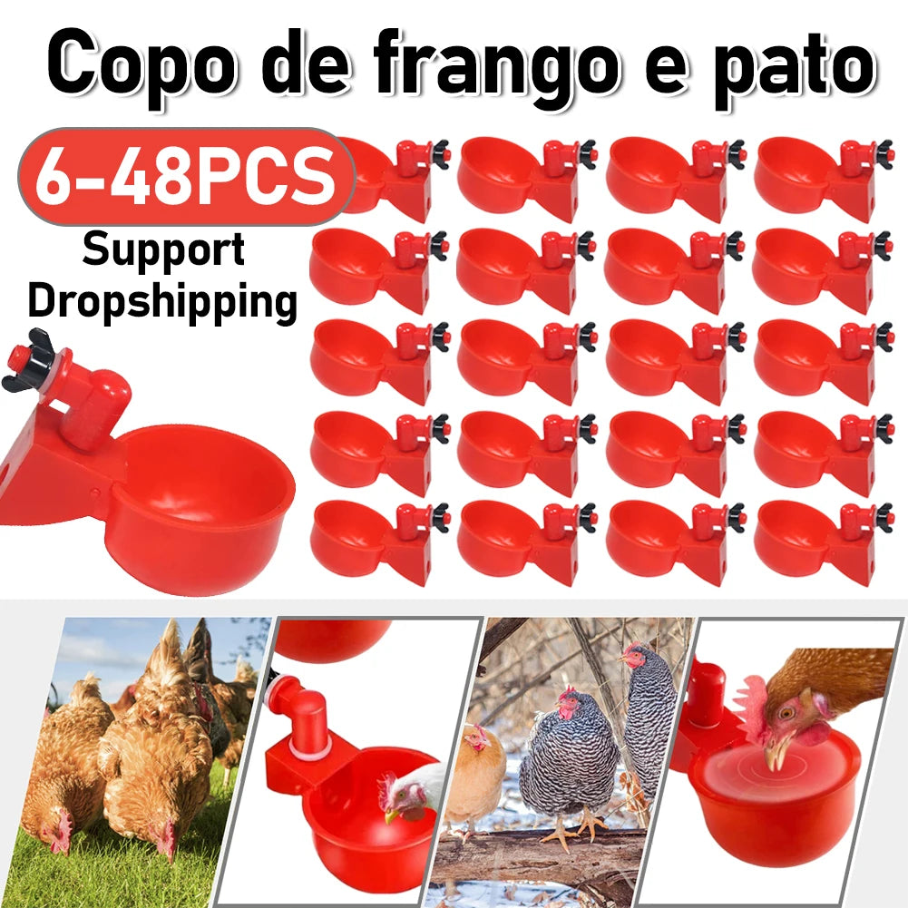 6-48pcs Chicken Duck Drinking Cup Automatic Drinker Fountain Practical Feeding Supplies