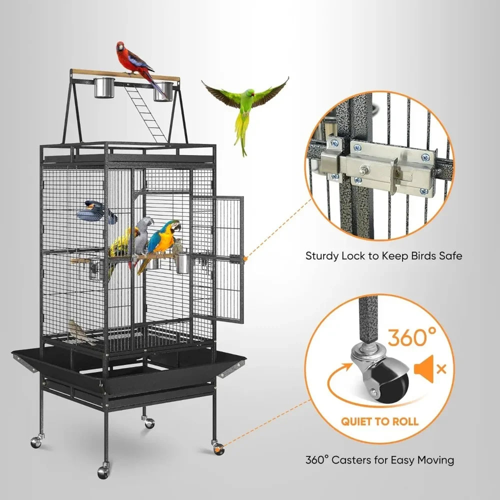 Bird Cage, Suitable for African Grey Small Quaker Parrot, Parrot, Sun Parrot, Green Cheeked Cone, Dove, Bukit Lovebird