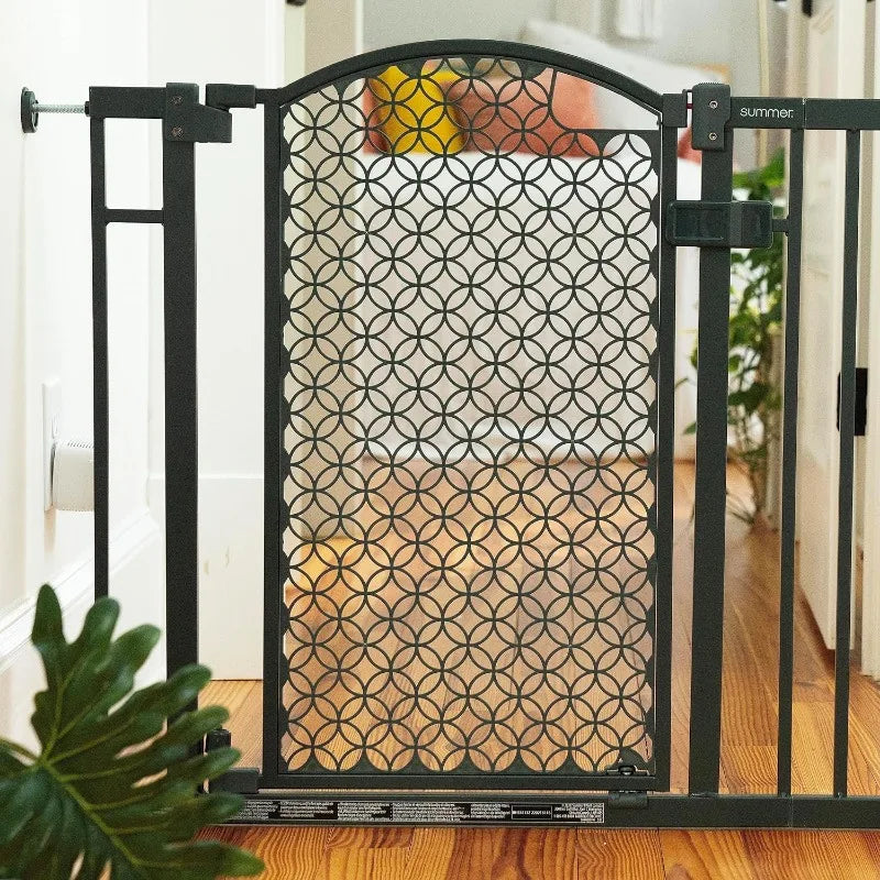 Modern Home Safety Gate for Pets & Babies, 28"-42" Wide, 30" Tall, Pressure/Hardware Mounted