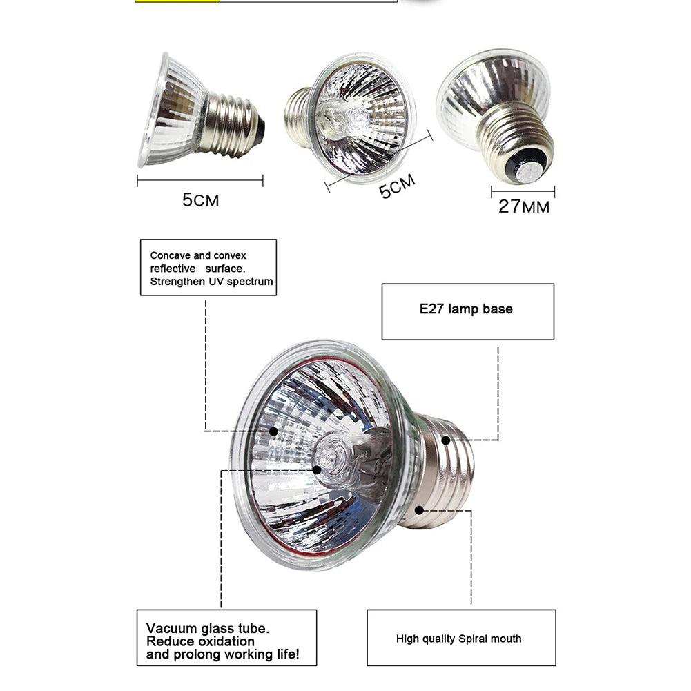 Reptile Lamp Bulb Turtle Basking Uv Light Bulbs Heating Lamp Temperature Controller Warm Device