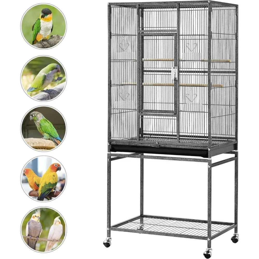 54-inch Wrought Iron Standing Large Flight Bird Cage