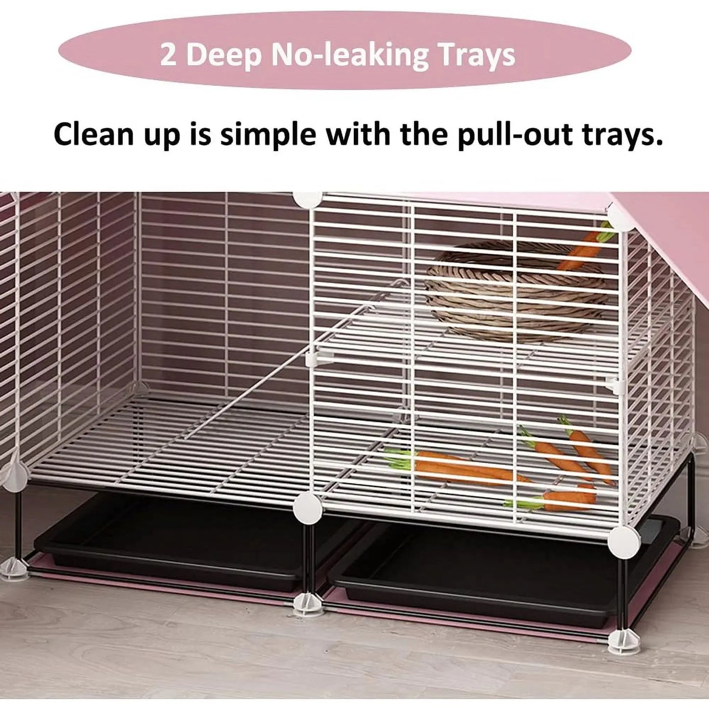 Spacious Small Animal Cage: Cozy Indoor Home for Rabbits, Guinea Pigs, Ferrets - Durable & Secure