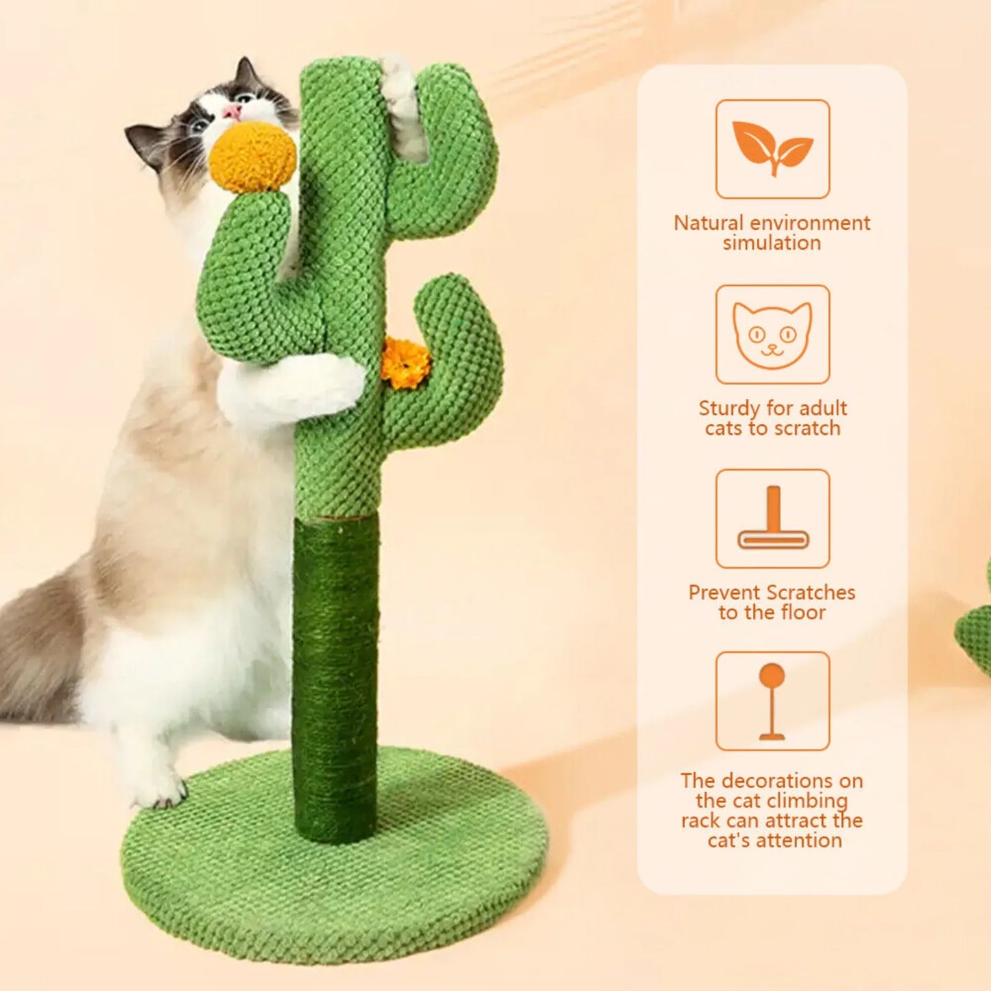 US 26" Cat Tree Tower Scratching Post Covered Toy Green