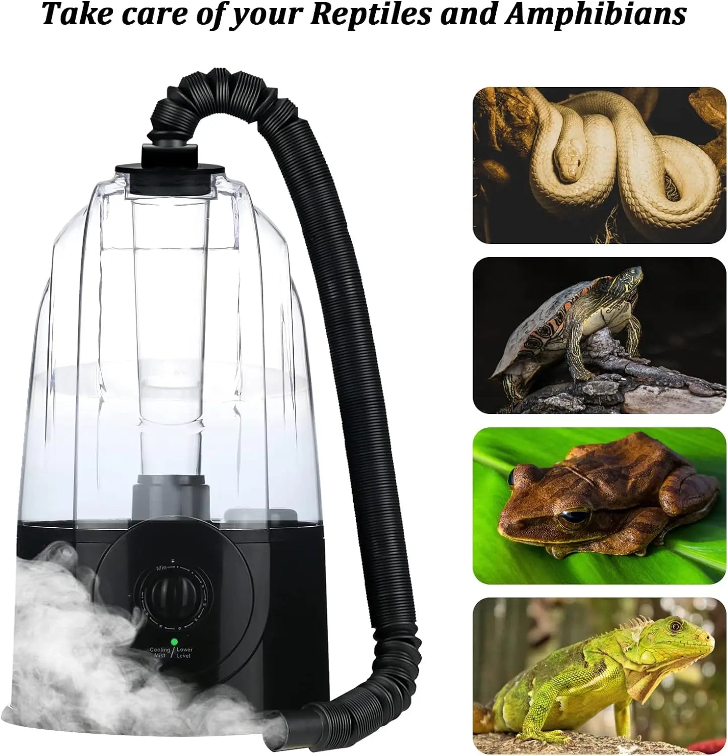 Humidifier Mister for Terrarium Tank with 2 Extension Tubes/Hoses, Pets Mister Adjustable Fog