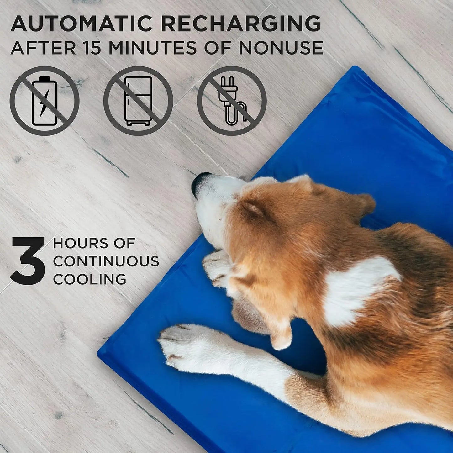 Dog Cooling Mat 27” x 43” for Kennels, Crates and Beds, Non-Toxic, Durable Solid Self Cooling Gel Material