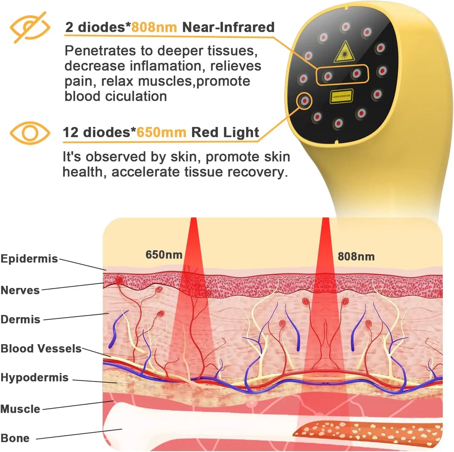 Handheld Red Light Therapy Device for Pets Cold Laser for Musculoskeletal disorders & Skin Wound Care