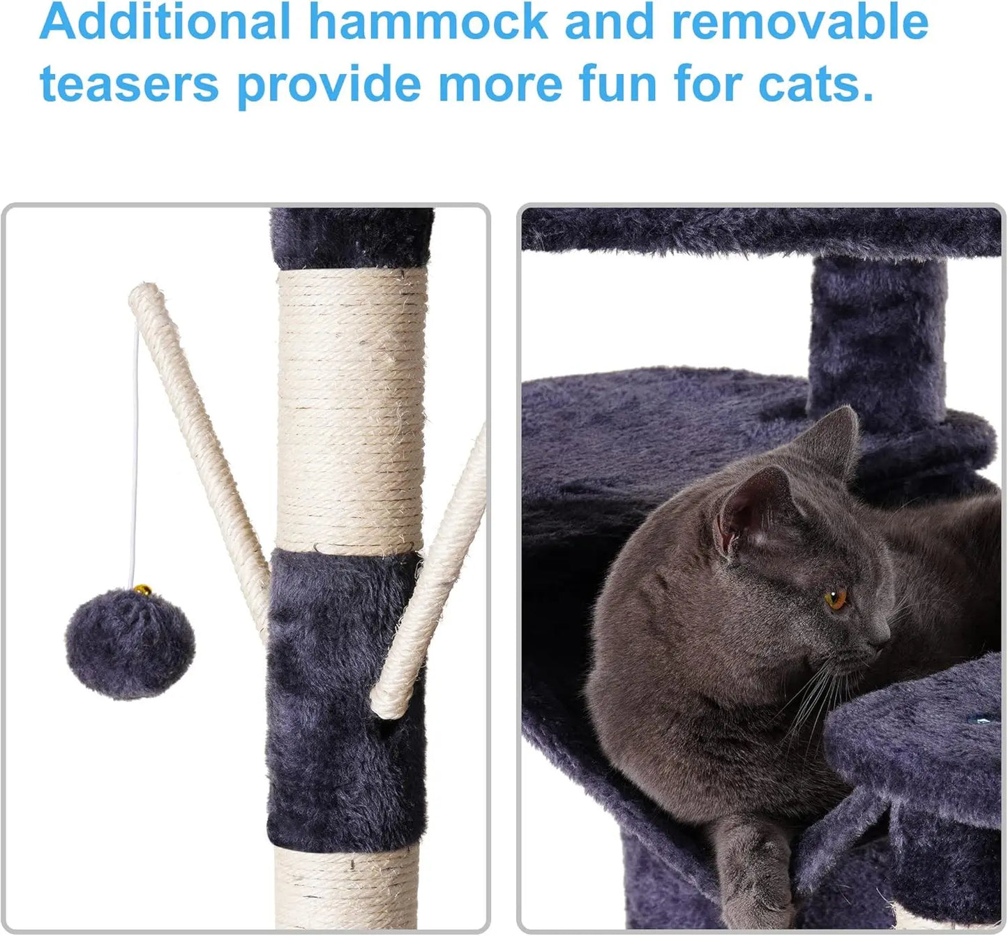 71 inches XL Large Cat Tower Multi-Level Cat House with 3 Padded Perches, Big Scratcher,