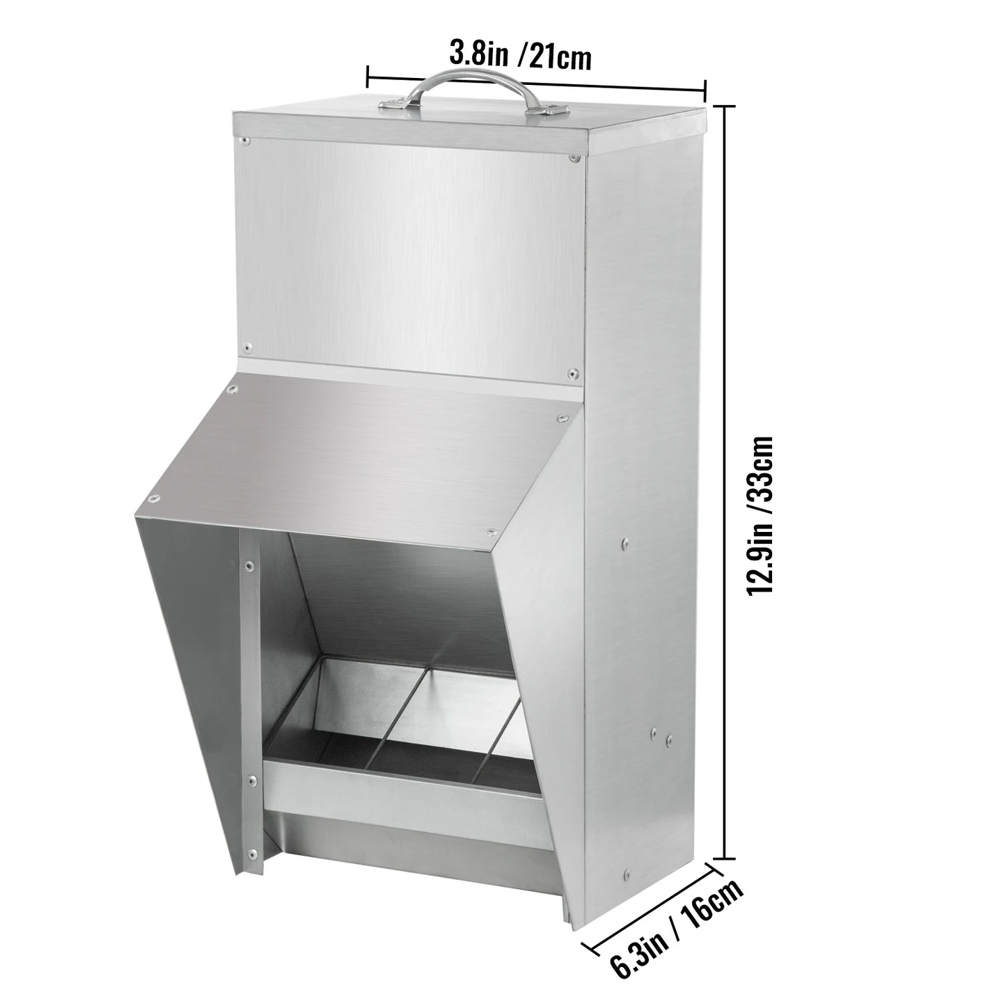 Sturdy Galvanized Steel Poultry Feeder Premium Chicken No Waste 11.5/25/30/50lbs