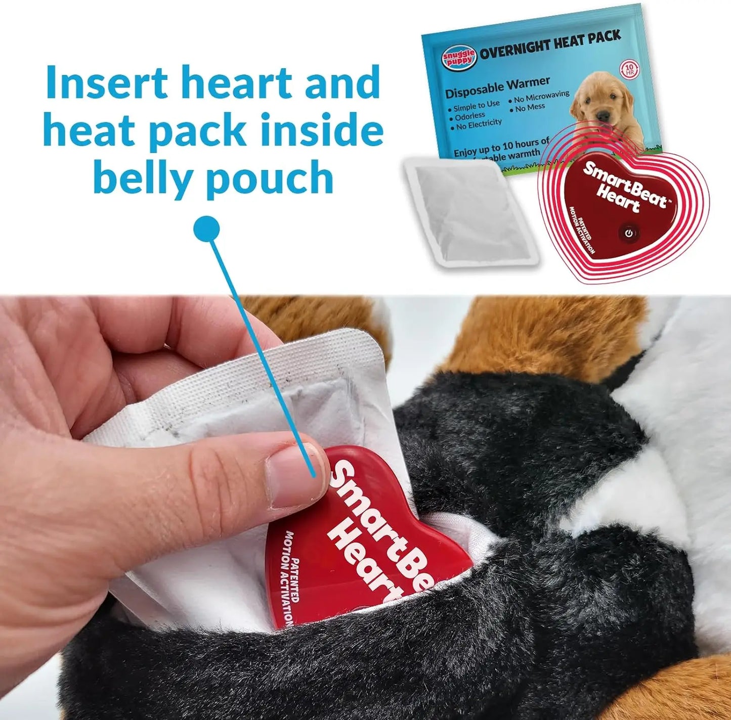 Smartbeat Motion Activated RealFeel Heartbeat, Pet Anxiety Relief and Calming Aid,Behavioral Training