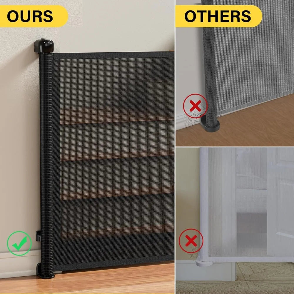 Retractable Baby Gates for Doorways,Retractable Dog Gate for Stairs Extends to 54" Wide 34" Tall