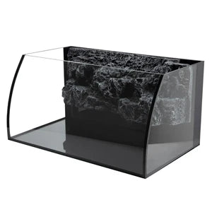 8 Gallon LED Glass Aquarium Kit for Starters Wide View Curved Shape Fish Tank