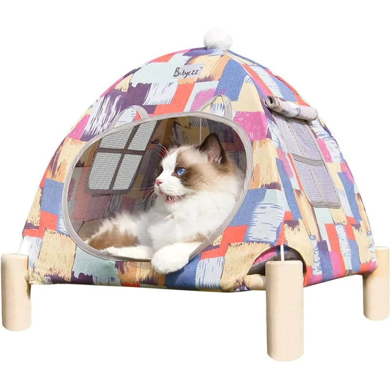 Cat Hammock Bed, Removable Portable Indoor/Outdoor Pet Tent, Suitable for Kitty, Puppy