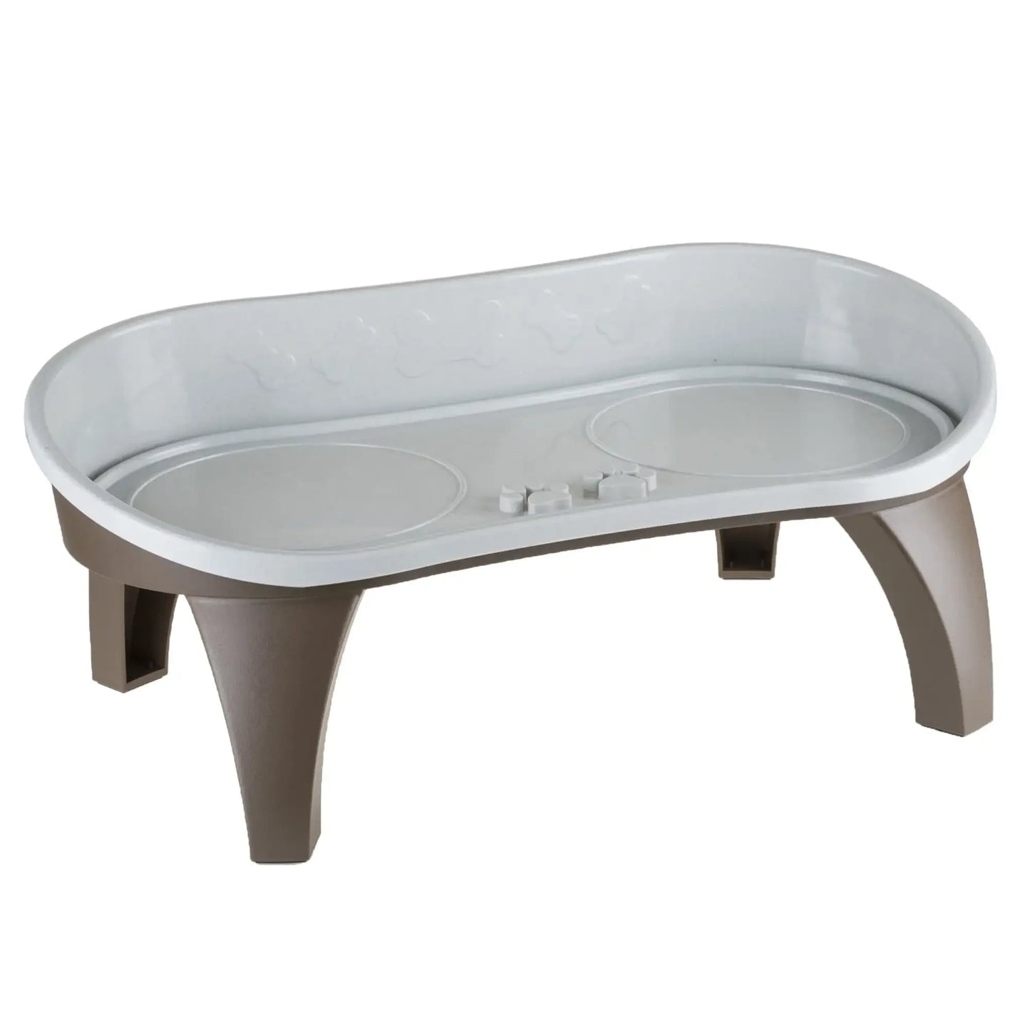 Elevated Pet Feeding Tray with Splash Guard and Non-Skid Feet, 21"L x 11"W x 8.5"H