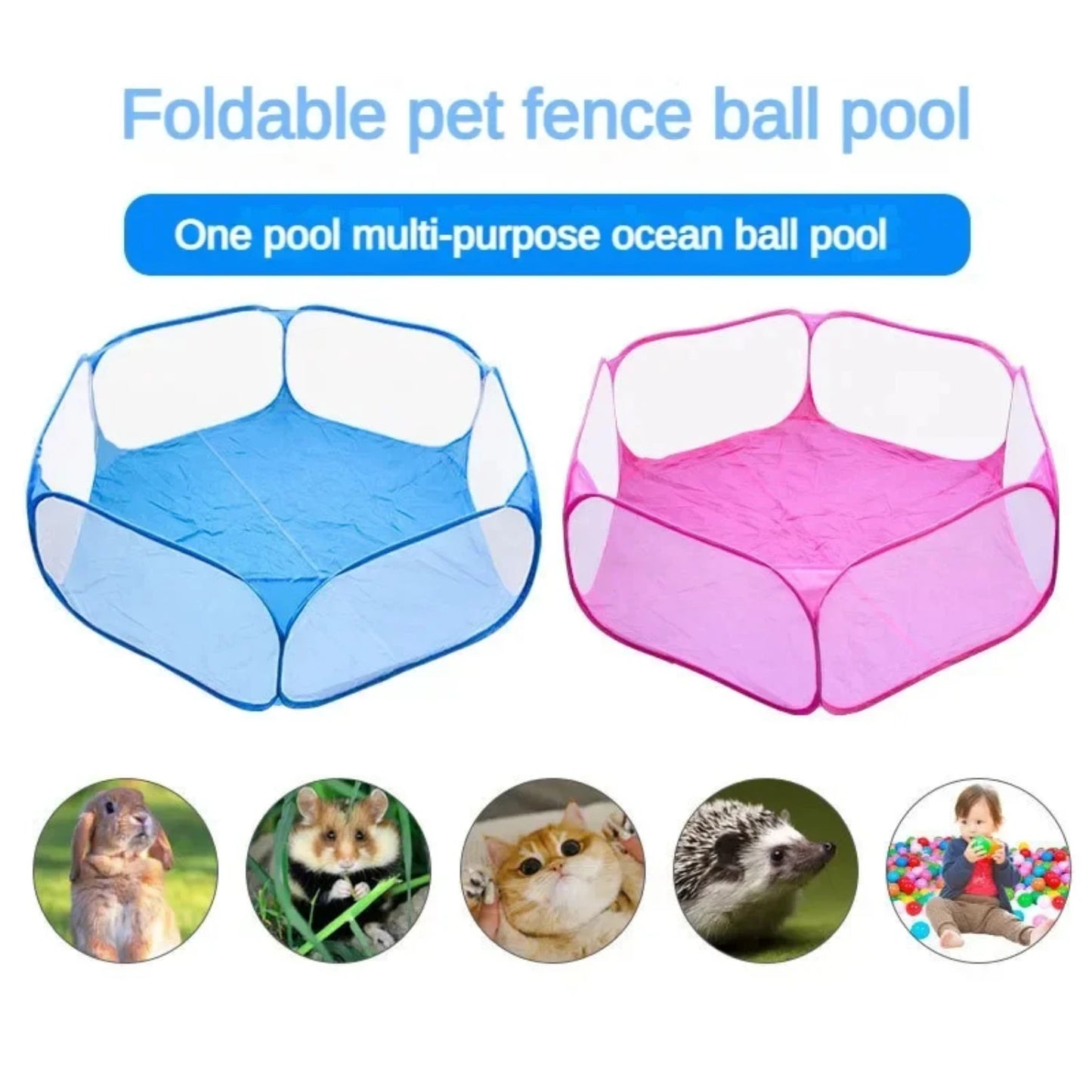 Sturdy, Convenient, and Breathable Portable Folding Small Animal Playpen - Secure and Durable