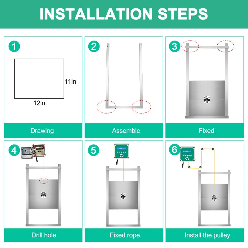 Automatic Chicken Flap With Slider Coop Opener Solar With Timer & Light Sensor For Farm Safe Chicken house