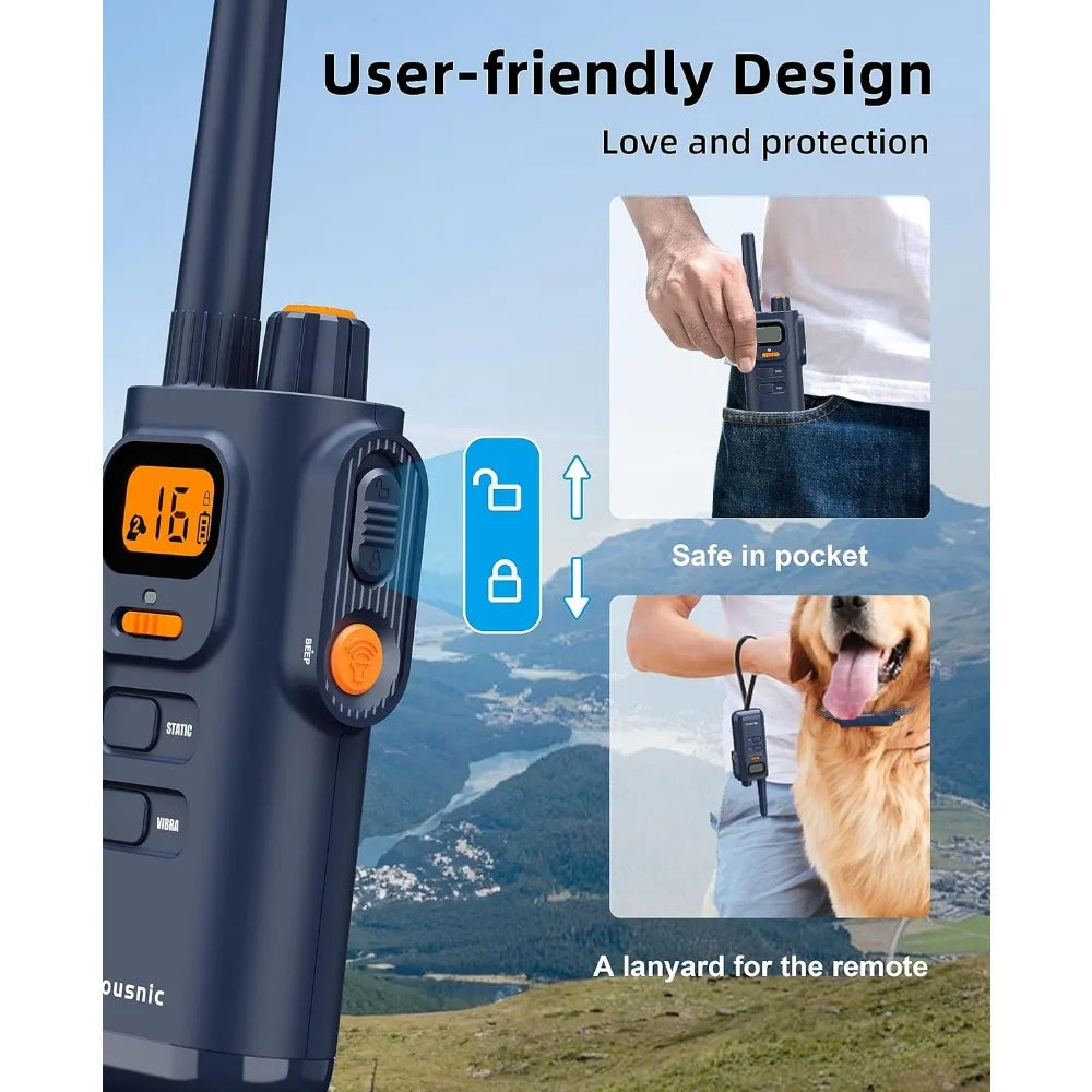 Electronic Training Collar with Remote - 4000FT, Rechargeable, Beep, Vibration, Safe Shock