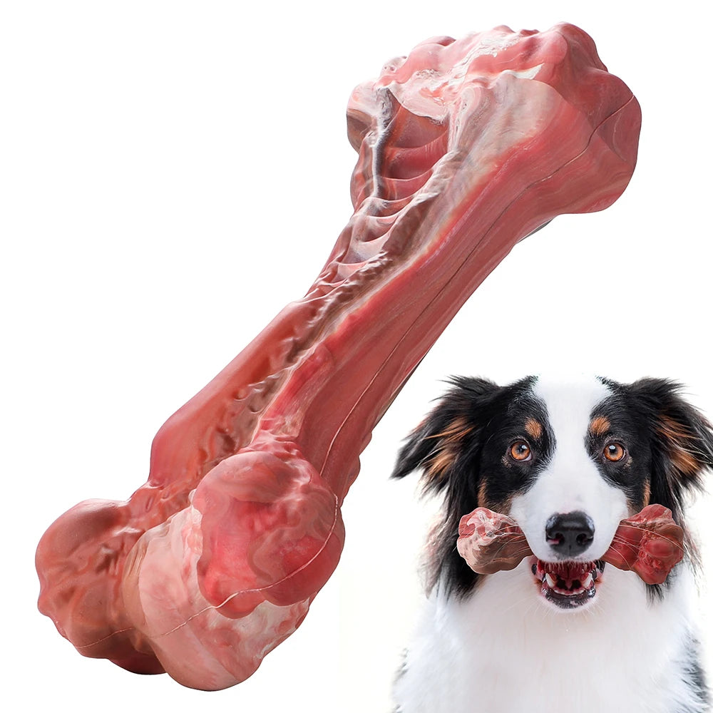 Dog Aggressive Chewers Large Dogs Bone-Shaped Indestructible Nylon Interactive Teeth Cleaning