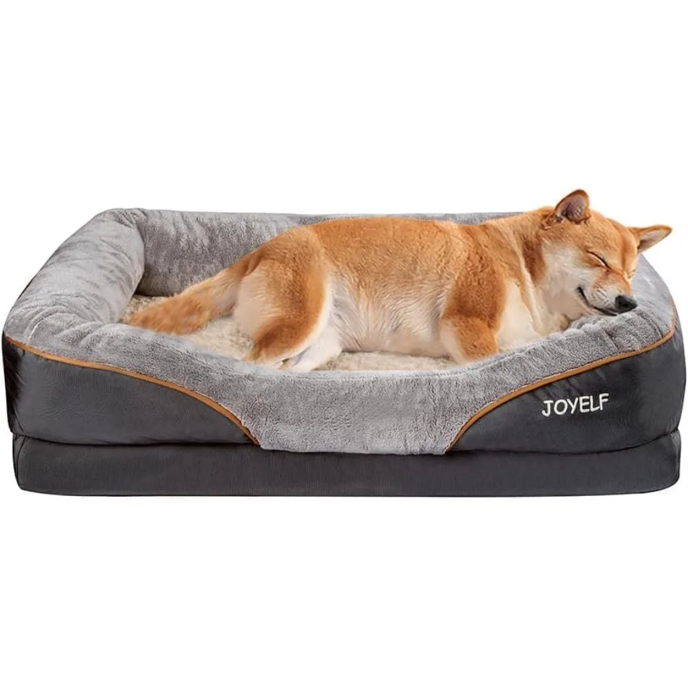 Memory Foam Orthopedic Dog Bed & Sofa with Removable Washable Cover and Squeaker Toy as Gift