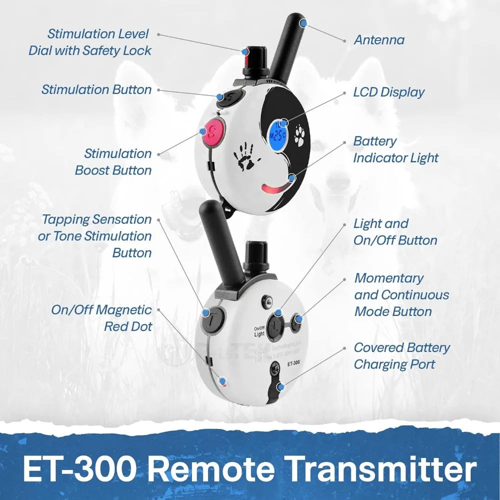 Electronic Training Collars 1/2 Mile Dog Remote - Static, Vibration & Tone Electric Training Collars