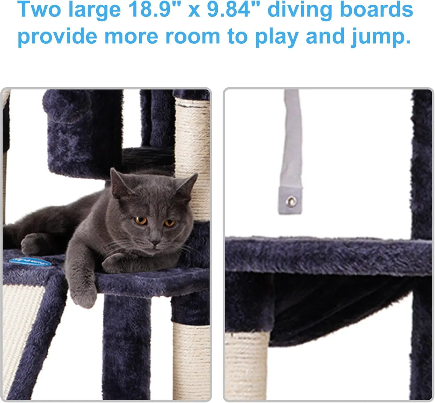 71 inches XL Large Cat Tower Multi-Level Cat House with 3 Padded Perches, Big Scratcher,