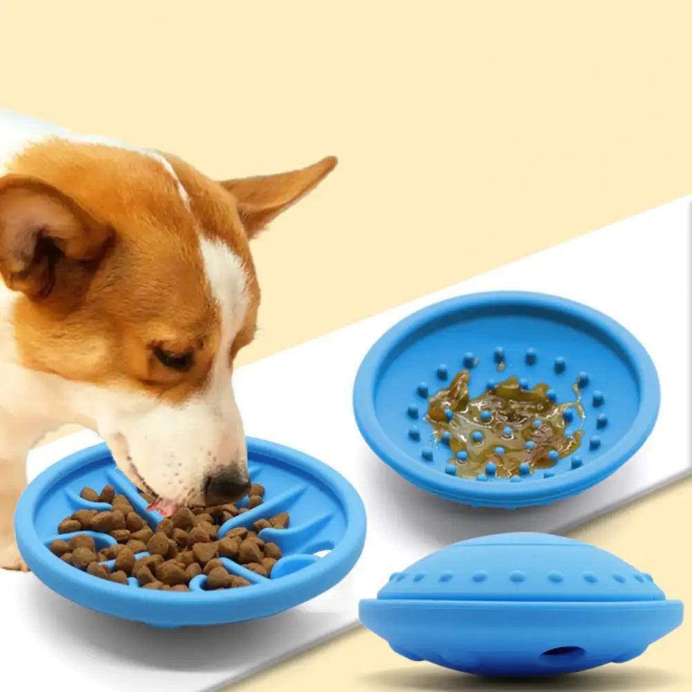 Automatic Gliding Disk Dog Toy with Food Leakage Design, Bite-Resistant for Throwing and Feeding Fun