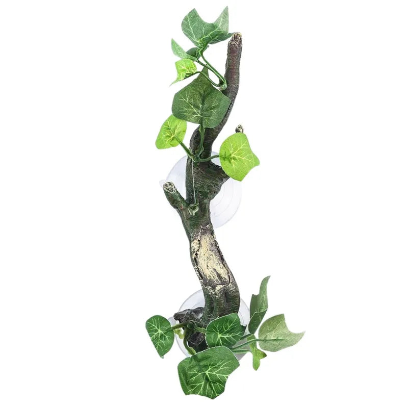 Reptile Terrarium Plant Decoration With Suction Cup For Amphibian Climbing Pets Tank Habitat Decor