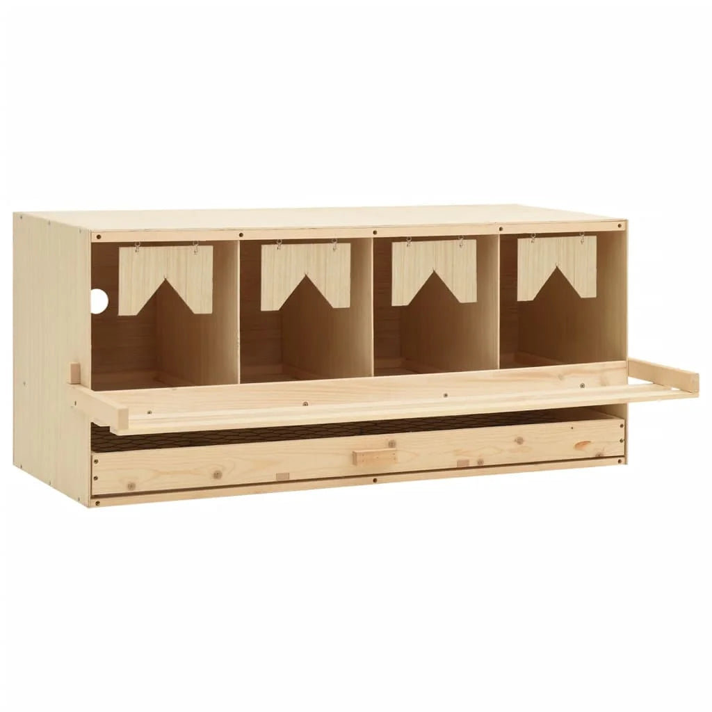 Chicken Laying Nest 4 Compartments Pine Wood Nesting Box Farming Supplies 106x40x45cm