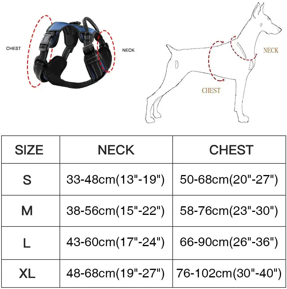 No Pull Breathable Reflective Pet Harness Vest For Small Large Dog Outdoor Running Dog Training