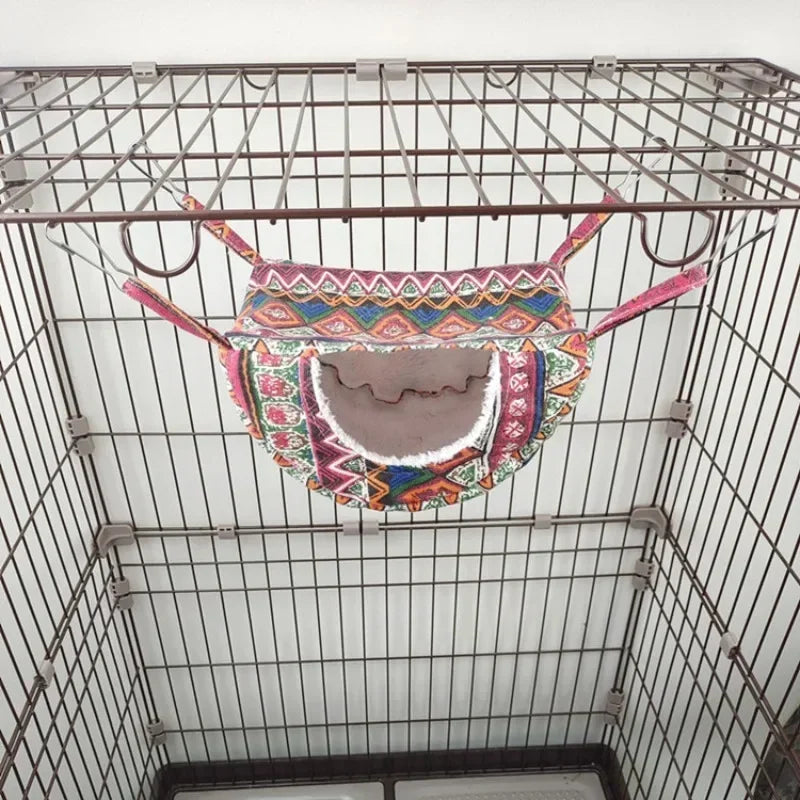 Small Pet Cage Hammock Warm Hanging Bed for Parrot Ferret Squirrel Hamster