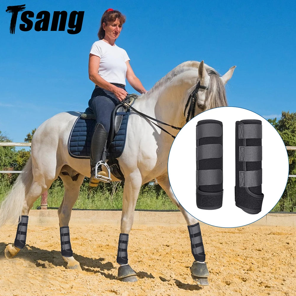 4 Pcs Horse Boots Front Hind Leg Protection Adjustable Avoid Collision Tendon Protective Gear Equipment