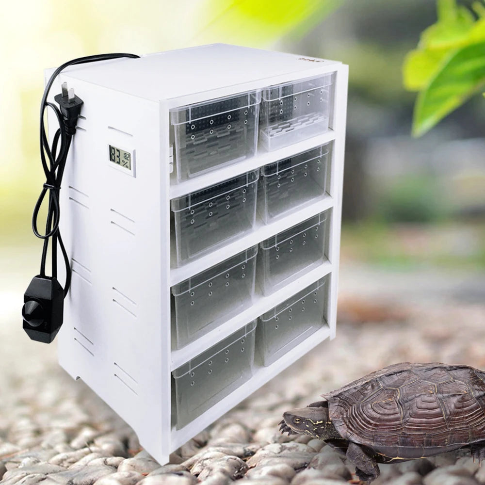 8 Grid Reptile Enclosure Cage Pet Terrarium Breeding Box And Heating Pad