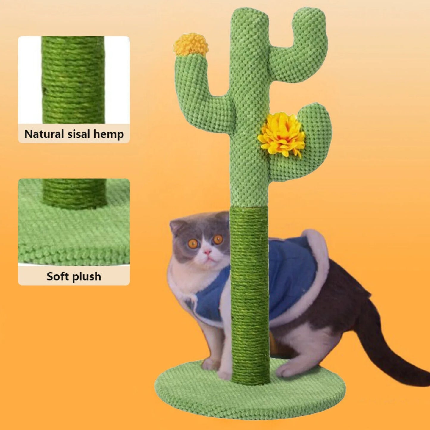 US 26" Cat Tree Tower Scratching Post Covered Toy Green