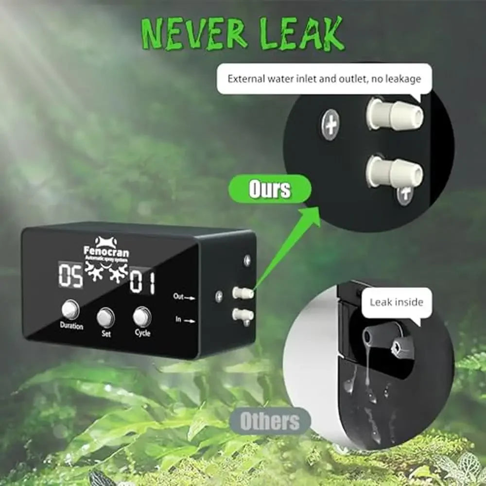 Reptile Mister System Smart Misting Tank Humidifier Quiet Efficient Kit Timer Terrarium Mister